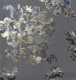 Milano Abwaschbarer Tischbelag Satomi Blume silber B: ca. 140 cm