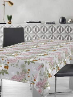 Milano Abwaschbarer Tischbelag Frühjahrsblume rosé B: ca. 140 cm