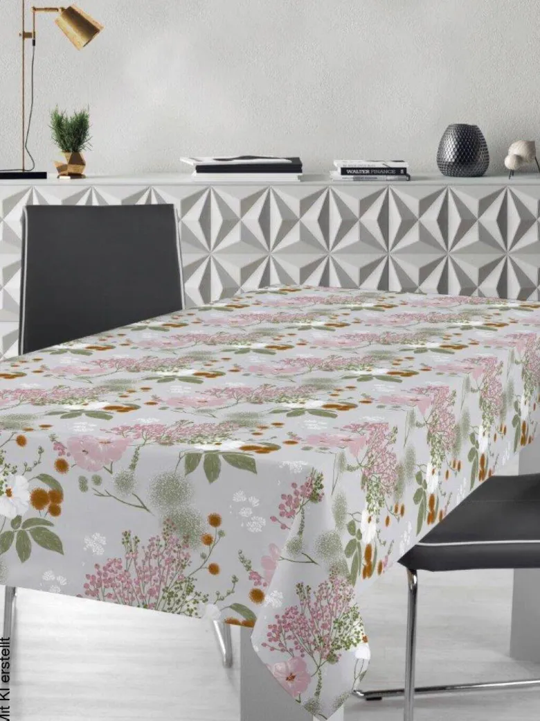 Milano Abwaschbarer Tischbelag Frühjahrsblume rosé B: ca. 140 cm