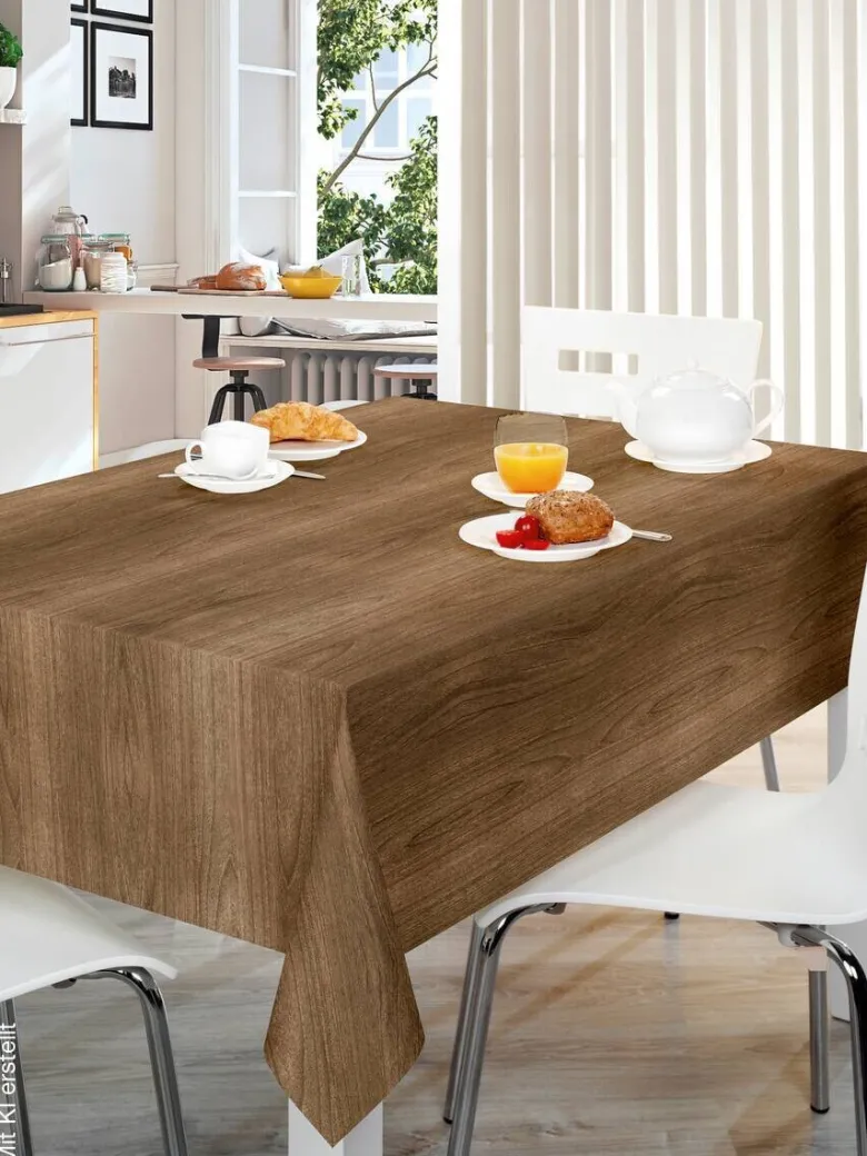 Milano Abwaschbarer Tischbelag Holz Design Eiche B: ca. 140 cm