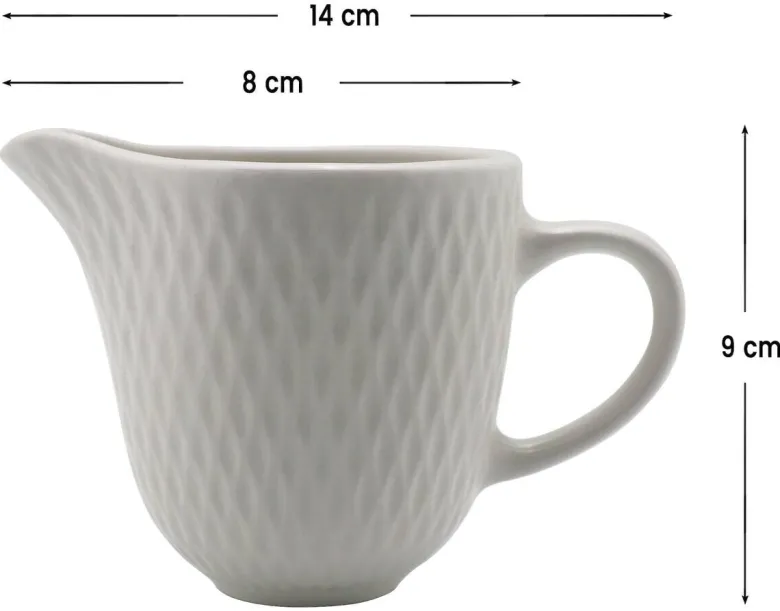 Milchtopf weiß Porzellan B/H/L: ca. 14x8x9 cm