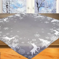Mitteldecke grau Polyester B/L: ca. 85x85 cm