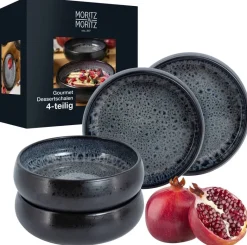 Moritz & Moritz Dessertschalen-Set grauschwarz Steinzeug H/D: ca. 5x19 cm