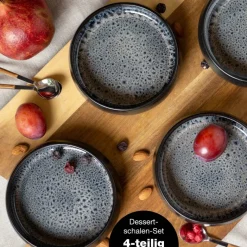 Moritz & Moritz Dessertschalen-Set grauschwarz Steinzeug H/D: ca. 5x19 cm