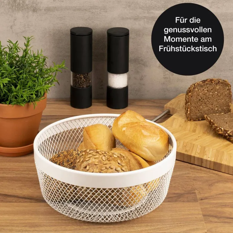 Moritz & Moritz Obstkorb weiß Metall H/D: ca. 11x25 cm