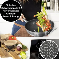 Moritz & Moritz Wokpfanne silber Aluminium