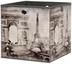 Motivbox Paris dunkelbeige B/H/T: ca. 32x32x32 cm