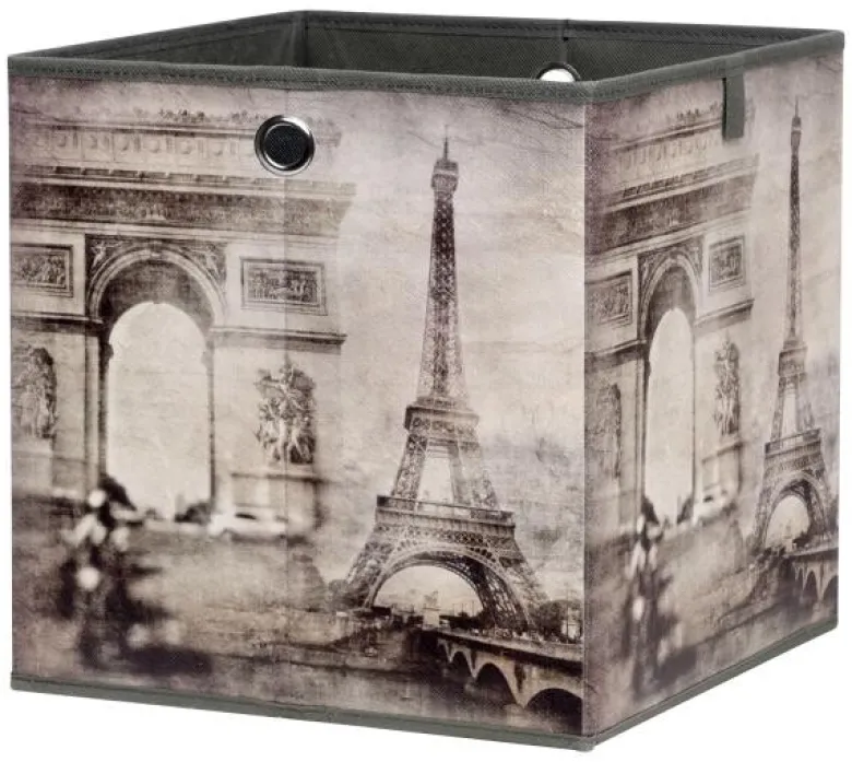 Motivbox Paris dunkelbeige B/H/T: ca. 32x32x32 cm