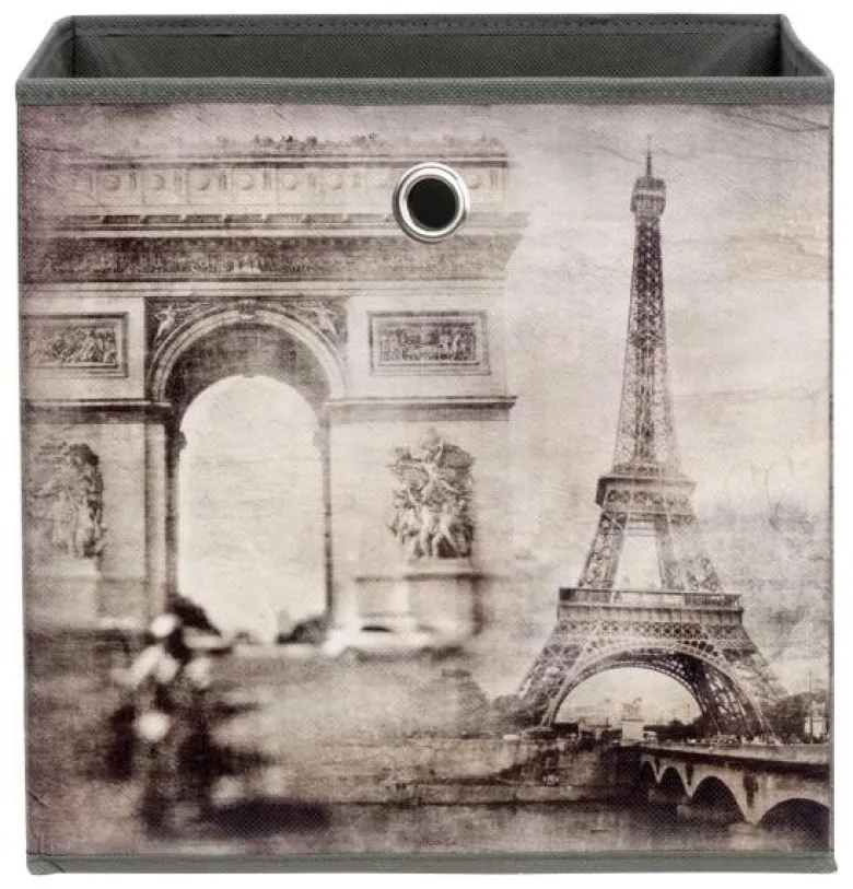 Motivbox Paris dunkelbeige B/H/T: ca. 32x32x32 cm