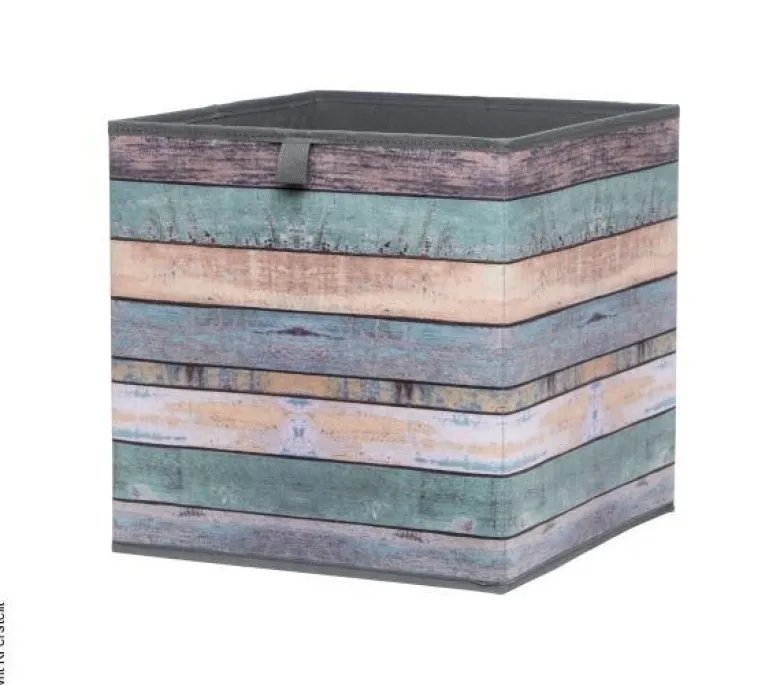 Motivbox Wood bunt anthrazit B/H/T: ca. 32x32x32 cm