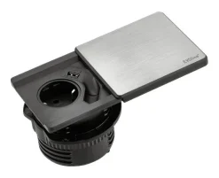 Naber Steckdose 8031152 Alu schwarz B/H/T: ca. 18,1x6,8x9,1 cm