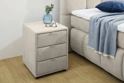 Nachtkonsole beige-grau Flachgewebe