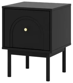 Nachtkonsole MAZOMA schwarz gold Optik B/H/T: ca. 41,5x53,5x39 cm