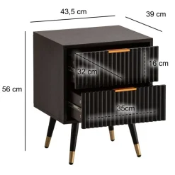 Nachtkonsole schwarz B/H/T: ca. 43,5x56x39 cm
