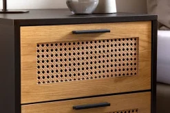 Nachtkonsole schwarz Eiche Optik B/H/T: ca. 45x55x45 cm