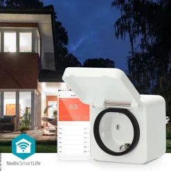 Nedis Smart-Stecker weiß grau Polycarbonat B/H/L: ca. 6x9,9x6 cm