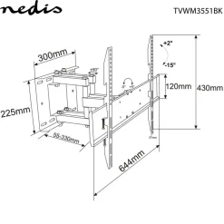 Nedis TV-Wandhalterung schwarz