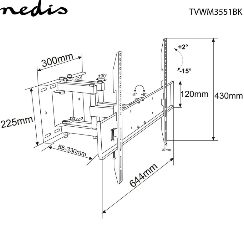 Nedis TV-Wandhalterung schwarz