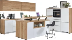 nobilia Inselküche Easytouch Alpinweiß Lacklaminat B/L: ca. 304x190 cm