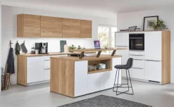 nobilia Inselküche Easytouch Alpinweiß Lacklaminat B/L: ca. 304x190 cm