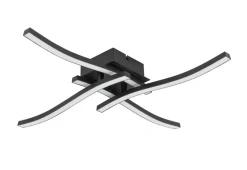 Nolo Deckenleuchte Kim schwarz Metall B/H/L: ca. 50x12x50 cm