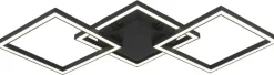 Nolo Deckenleuchte Tres schwarz Kunststoff B/H/L: ca. 29x5x63 cm