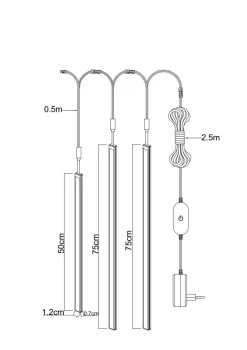 Nolo LED-Akustikpaneelbeleuchtung Line H: ca. 75 cm
