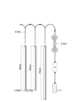 Nolo LED-Akustikpaneelbeleuchtung Line H: ca. 75 cm