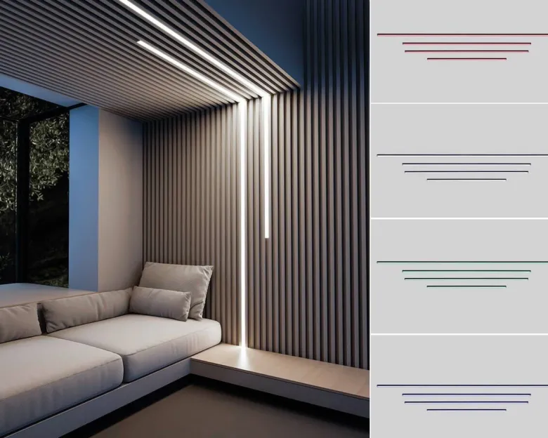 Nolo LED-Akustikpaneelbeleuchtung Line H: ca. 75 cm
