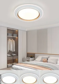 Nolo LED-Deckenleuchte Disc silber Kunststoff B/H/T: ca. 46x46x5 cm