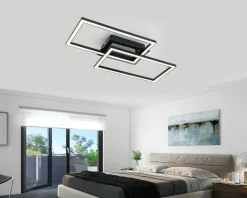 Nolo LED-Deckenleuchte Lenna schwarz Kunststoff B/H/L: ca. 50x6,5x29 cm