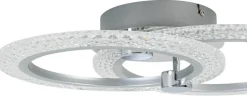 Nolo LED-Deckenleuchte Maren Chrom Aluminium Kunststoff Metall B/H/L: ca. 34x8,5x50 cm 2 Brennstellen