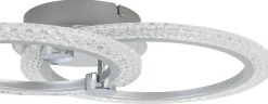 Nolo LED-Deckenleuchte Maren Chrom Aluminium Kunststoff Metall B/H/L: ca. 34x8,5x50 cm 2 Brennstellen