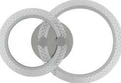 Nolo LED-Deckenleuchte Maren Chrom Aluminium Kunststoff Metall B/H/L: ca. 34x8,5x50 cm 2 Brennstellen