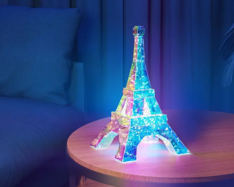 Nolo LED-Dekoleuchte Eiffelturm transparent
