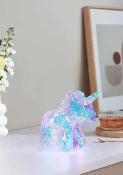 Nolo LED-Dekoleuchte Einhorn transparent Kunststoff