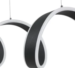 Nolo LED-Pendelleuchte Gabriella schwarz Metall Kunststoff B/H/L: ca. 18x120x92 cm