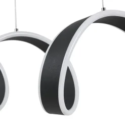 Nolo LED-Pendelleuchte Gabriella schwarz Metall Kunststoff B/H/L: ca. 18x120x92 cm
