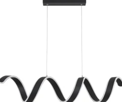 Nolo LED-Pendelleuchte Gabriella schwarz Metall Kunststoff B/H/L: ca. 18x120x92 cm