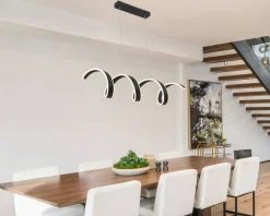 Nolo LED-Pendelleuchte Gabriella schwarz Metall Kunststoff B/H/L: ca. 18x120x92 cm