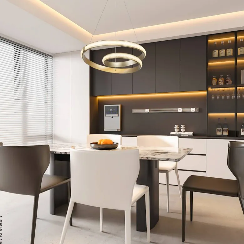 Nolo LED-Pendelleuchte Shine champagner B/H/T: ca. 50x120x50 cm