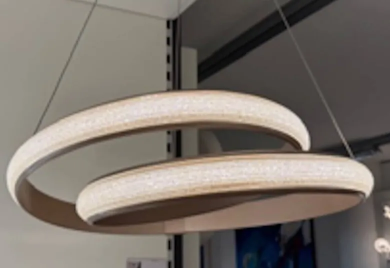Nolo LED-Pendelleuchte Shine champagner B/H/T: ca. 50x120x50 cm