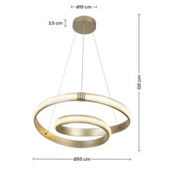 Nolo LED-Pendelleuchte Shine champagner B/H/T: ca. 50x120x50 cm