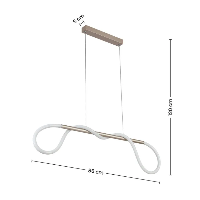 Nolo LED-Pendelleuchte Tube champagner B/H: ca. 80x120 cm