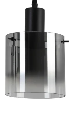 Nolo Pendelleuchte Michelle schwarz Metall Glas B/H/L: ca. 15x120x80 cm E27 3 Brennstellen
