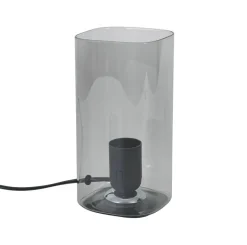 Nolo Tischleuchte Paige Rauch Glas B/H/L: ca. 9,5x20x9,5 cm E27 1 Brennstellen