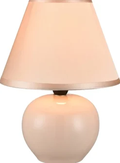 Nolo Tischleuchte Seline sand Stoff Keramik H: ca. 24 cm E14 1 Brennstellen