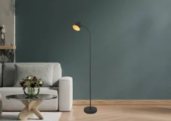 Nowa Stehlampe 40870108 schwarz Metall B/H/T/L: ca. 20x145x20x25 cm E14 1 Brennstellen