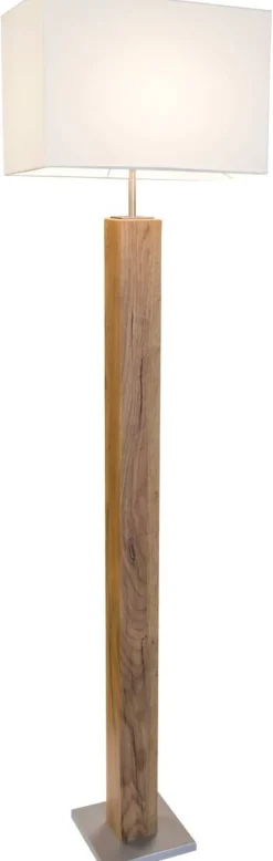 Nowa Stehlampe 41090146 silber natur MDF B/H/T: ca. 40x150x27 cm E27 1 Brennstellen