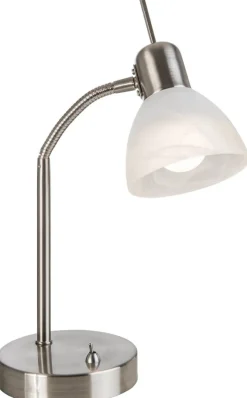 Nowa Tischleuchte 51890101 Chrom warmweiß Metall Glas H/D: ca. 30x20 cm E14 1 Brennstellen